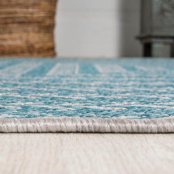 Chevron Modern Concentric Squares Indoor/outdoor Area Rug